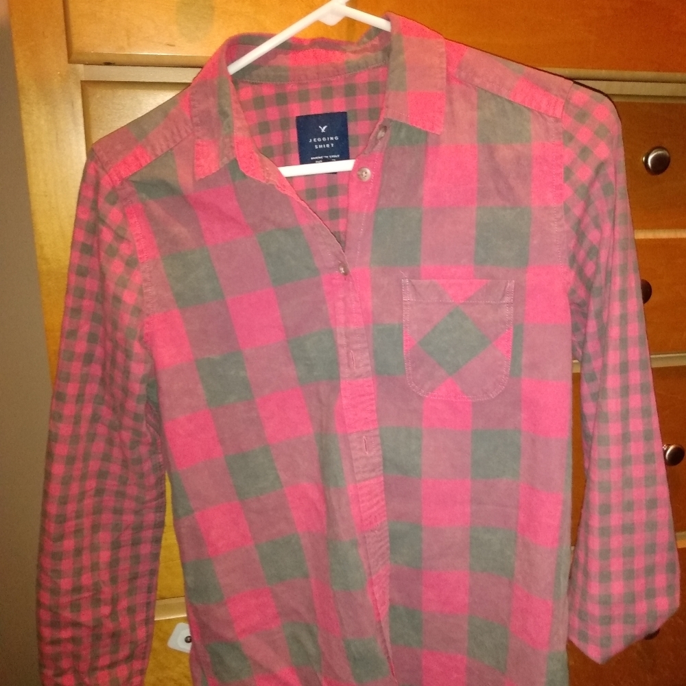 Pink plaid shirt